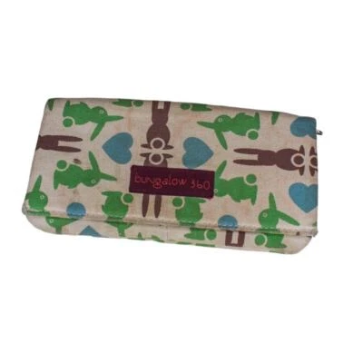 Bungalow 360 Canvas Wallet Bunny Rabbits Hearts Envelope Style - Image 1 of 4