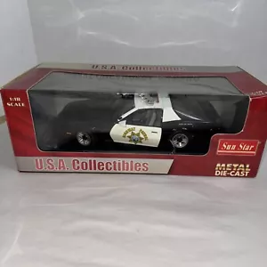 1 18 Sunstar 1982 CHEVROLET CAMAROCALIFORNIA HIGHWAY PATROL Black - Picture 1 of 12