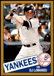 DJ LeMahieu 2020 Topps 1985 35th Anniversary Series 2 5x7 Gold #85TB-30 3/10 Yan