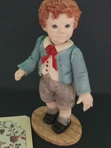 1991 Lil' Doll Christmas Collection Boy Moveable Arms & Head Porcelain #126 - Picture 1 of 11