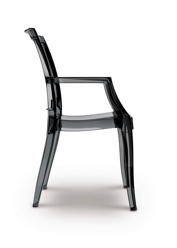 Acrílico Plexiglas Policarbonato Fantasma Silla con Apoyabrazos En Transparente, - Imagen 1 de 4