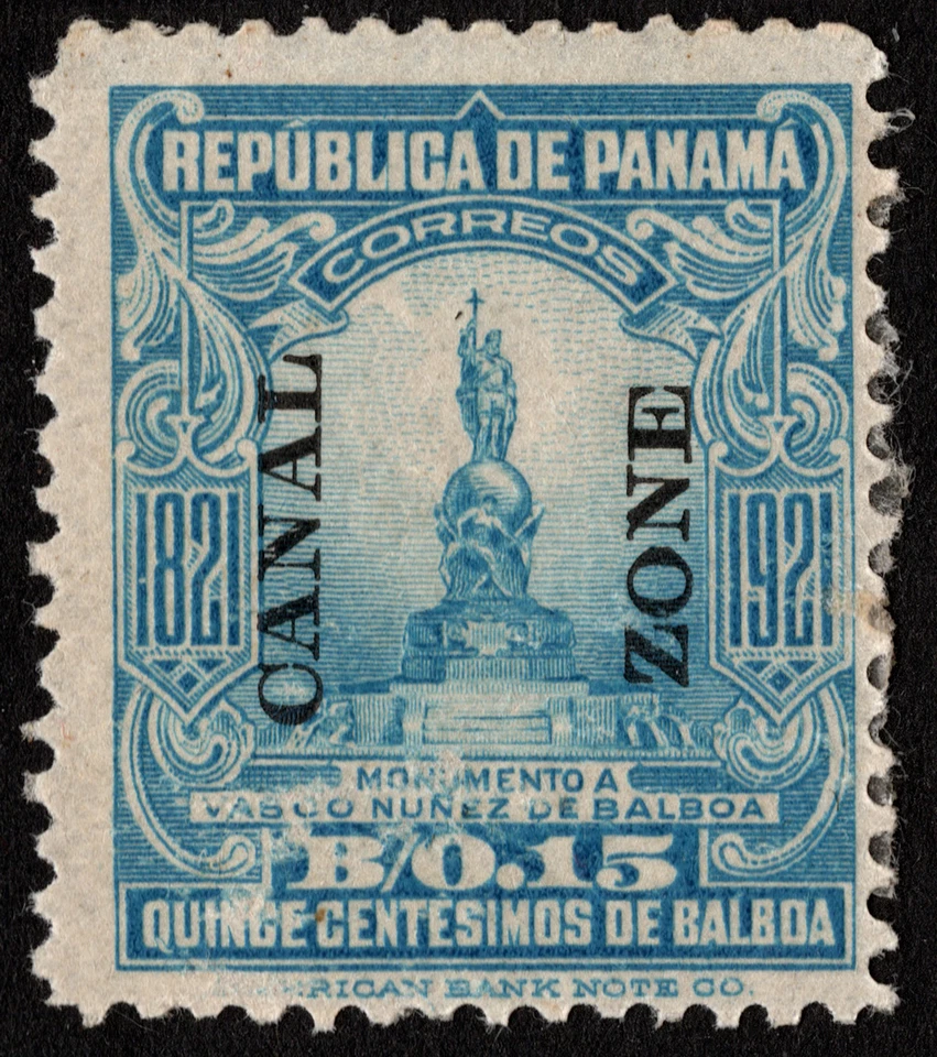 Canal Zone Stamp Scott # 64 Mint F-VF 15 Cents Light Blue Statue of Balboa Issue - Image 1 of 1