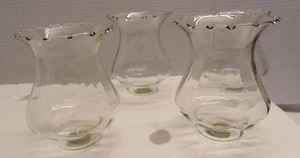 Vintage 4er Set Home Interiors Klarglas Classique Votivschalen Klammer Kerzenhalter - Bild 1 von 18
