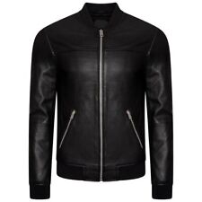 Men's Leather Jacket New Genuine Premium Leather Motorcycle Biker Top Coat Black