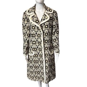Vintage LILLI ANN Paris 50s 60s Tapestry Jacquard Button Mod House Coat Jacket - Picture 1 of 23
