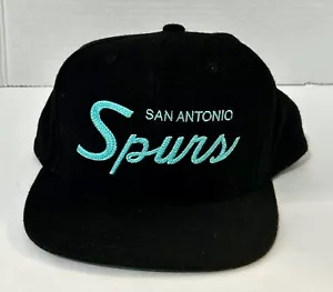 Mitchell & Ness San Antonio Spurs Hardwood Script Hat Wool Blend Cap NBA - Picture 1 of 7