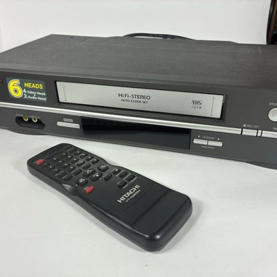 Hitachi VT-FX665A 6-головка Hi-Fi стерео видеомагнитофон VHS плеер с пультом дистанционного управления VT-RM665A - работает - Изображение 1 из 4