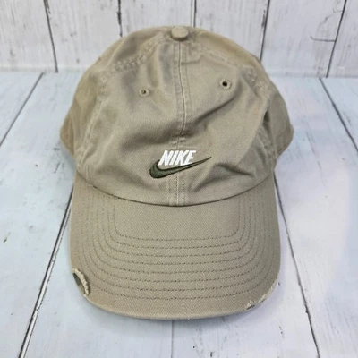 Бейсбольная кепка Nike с ремешком с жесткими полями винтажная состаренная стиль желтовато-коричневая с вышивкой - Изображение 1 из 4