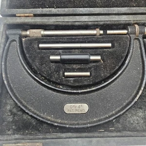 Starrett 0-4” Outside Caliper Micrometer Tool & Case - Machinist No. 234 - Picture 1 of 9