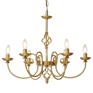Lampadario moderno oro per sala da pranzo 6 luci candela lampadario luce fixtu... - Foto 1 di 7