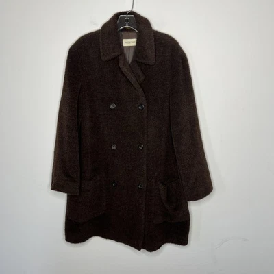 Nicole Farhi Coat Womens 6 Alpaca Wool Mohair Blend Double Breasted Made Italy - Image 1 of 4