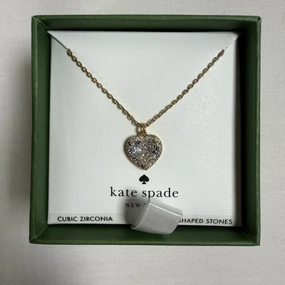 Collar colgante corazón circonita cúbica Kate Spade New York en tono dorado Foto 1 de 4