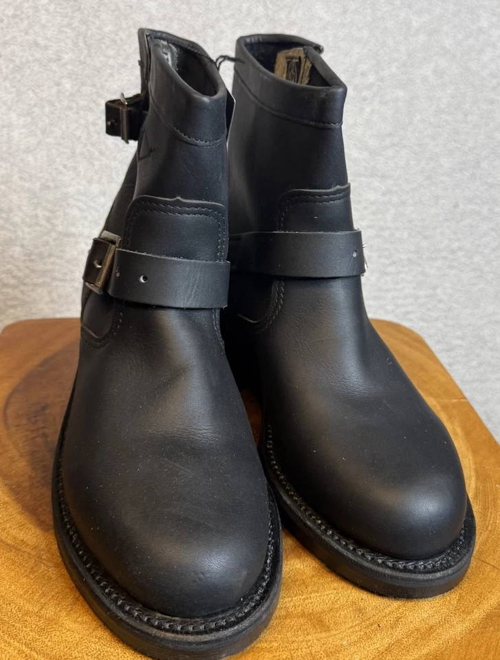 Botas de engenheiro vintage Chippewa Indian 7" 27965L couro preto Wms tamanho 6.5M fabricadas nos EUA - Imagem 1 de 4