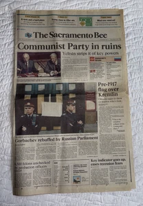 PERIÓDICO DE COLECCIÓN Sacramento Bee 24 de agosto de 1991 Partido Comunista en ruinas - Imagen 1 de 1