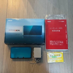 Nintendo 3DS main unit Aqua Blue with accessories - Picture 1 of 4