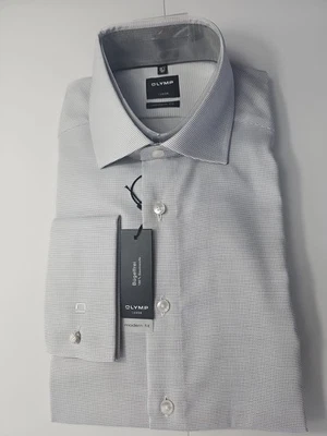 RRP £60-80 Olymp camicia elegante formale da uomo designer scollo 153/4"/40 cm vestibilità moderna LS - Immagine 1 di 3