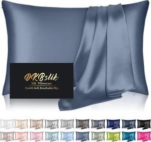1 Pack Silk Pillowcase, Blissy -Like for Hair and Skin,Ash Blue Standart - Picture 1 of 12