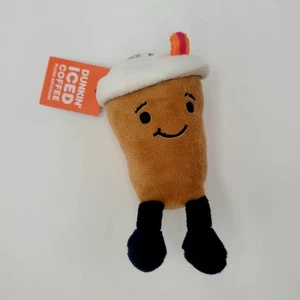 NEU 2025 Holiday Dunkin 'Donuts Plüsch Schlüsselanhänger Eiskaffee Smiley Tasse Weihnachten - Bild 1 von 2