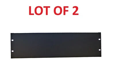 LOT of 2, 3U blank panel rack space filler EIA 19" BLACK COLOR, NEW, M.I.T. - Image 1 of 4