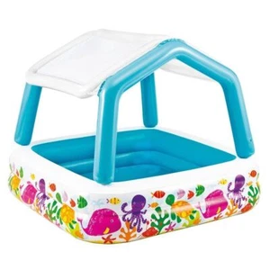 PISCINA HINCHABLE INTEX CABAÑA INFANTIL CON SOMBRILLA JUEGO DE TECHO (32363) - Imagen 1 de 1