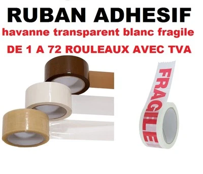 UNIVERS GRAPHIQUE 1 à 72 Rouleau, Ruban ADHÉSIF EMBALLAGE marron havane; transparent ou blanc