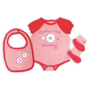 Pittsburgh Steelers Pink Infant Daddy's Little Girl Set 24 Months Creeper Bib - Picture 1 of 1