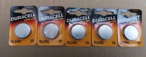 5 X Duracell 2450 Batteries CR2450 DL2450 BR2450 3V Lithium Batteries - Picture 1 of 2