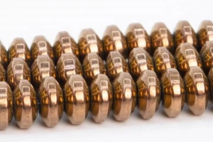 Cuentas sueltas rondelle de bronce rojo de 6x3 mm grado AAA - Imagen 1 de 4