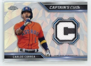 2021 Topps Chrome Captain's Cloth Carlos Correa CCR-CC Houston Astros Custodia Hit - Foto 1 di 2