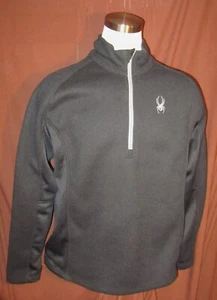 Spyder Camicia Uomo 1/4 Zip Manica Lunga a Costine, Nero, Poliestere, Taglia 2XL, Usato in Ottime Condizioni - Foto 1 di 7