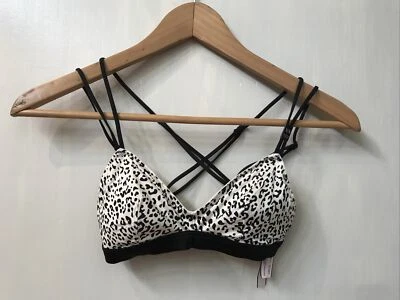 Sujetador Victorias Secret Tirantes Estampado Animal Ligeramente Acolchado Talla XS Blanco Negro Nuevo con Etiquetas Foto 1 de 4