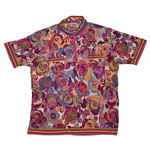 Osunnie Sheer Rainbow Rose Mesh Cycling Jersey Style Shirt Size M /L Scotty Dog - Foto 1 di 11