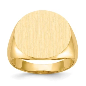 10K Yellow Gold 17.5x18.0mm Open Back Signet Ring For Men Size 10 - Picture 1 of 5