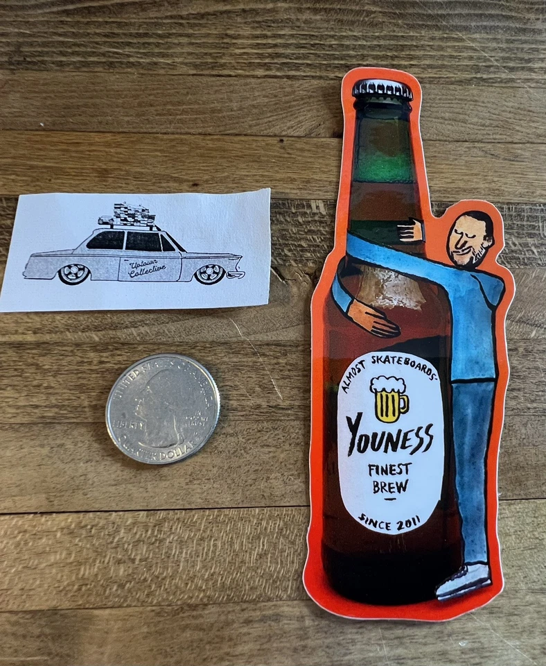 Almost Skateboards Youness Beer Bottle Sticker Blind Plan B Powell Enjoi - Image 1 of 1