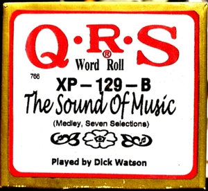 QRS Word Roll SOUND OF MUSIC Dick Watson 7 Selections XP-129-B Player Piano Roll - Picture 1 of 1