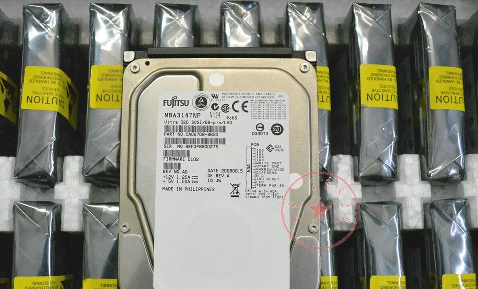 FUJITSU MBA3147NP 146G 15K 68-pin U320 68PIN SCSI hard disk - Image 1 of 1