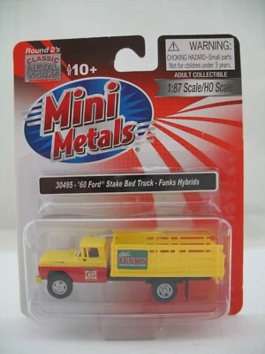 Mini Metals HO Model 30495: 1960 Ford Stake Bed Truck, Funk’s Hybrids, MOC - Image 1 of 4