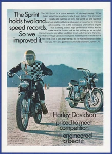 Vintage 1968 Harley Davidson Motorrad Sprint H SS Bike Ephemera 60er Printanzeige - Bild 1 von 1