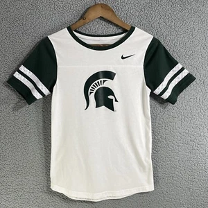 Michigan State Spartans Womens Shirt Extra Small White Green Football Nike Mesh - Picture 1 of 16