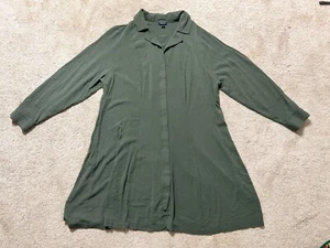 Torrid olive olive button Front long sleeve shirt/dress size 2 - Picture 1 of 9