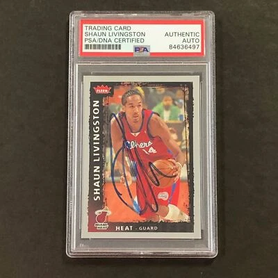 2008-09 NBA Fleer #178 Shaun Livingston Signed Card AUTO PSA Slabbed Heat - Imagem 1 de 2