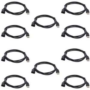 Pack of 10 Cables USB 2.0 Extension Cable A to A M/F 6 FT For PC or Mac Android - Picture 1 of 3