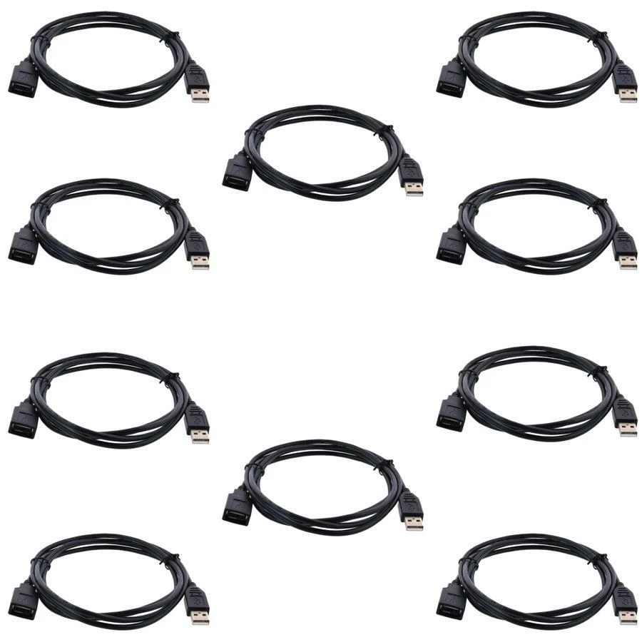networx assorted usb cables (6 feet usb 2.0 a-male/a-female)