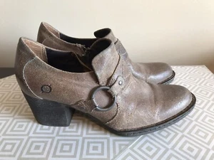 born handcrafted footwear Women ankle Boots Size 8 tabaco Leather zipper Buckle - Picture 1 of 8