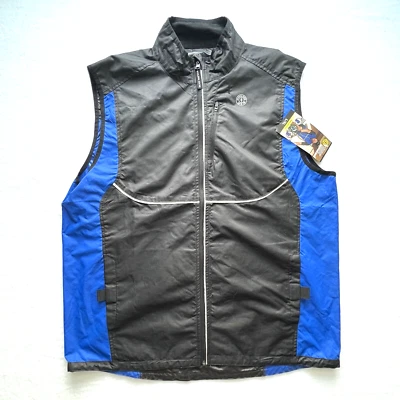 Golds Gym Reflective Vest Mens L/XL Pockets Jogging Cycling Blue Outdoor New - Image 1 of 4