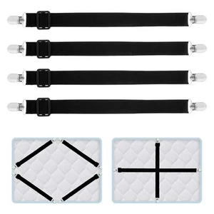 Adjustable Bed Sheet Clips 4 Pcs Elastic Nylon Bed Sheet Fasteners Holder Sheet - Picture 1 of 8