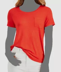 $25 Style & Co Women's Red Short Sleeve Scoop Neck Top Size S - Picture 1 of 2