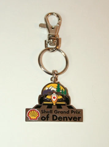 Vtg Shell Oil Grand Prix Of Denver F1 Formula One Race Car KeyChain NOS New Cover