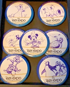 Buttons PINS DISNEY D23 EXPO GREAT LOT VERY FUN VINTAGE LOT 7 3" - Picture 1 of 12
