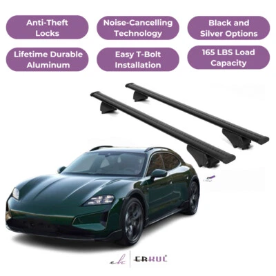 Barras transversales de techo ERKUL para Porsche Taycan Cross Turismo 2020-2026 - negras Foto 1 de 4